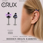 Kuromi Bow & Striped Ear Set hidden helix jewelry