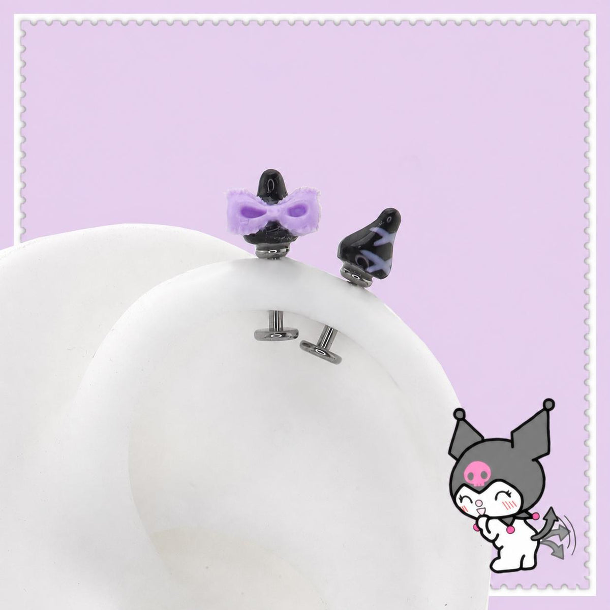 Kuromi Bow & Striped Ear Set detail 3