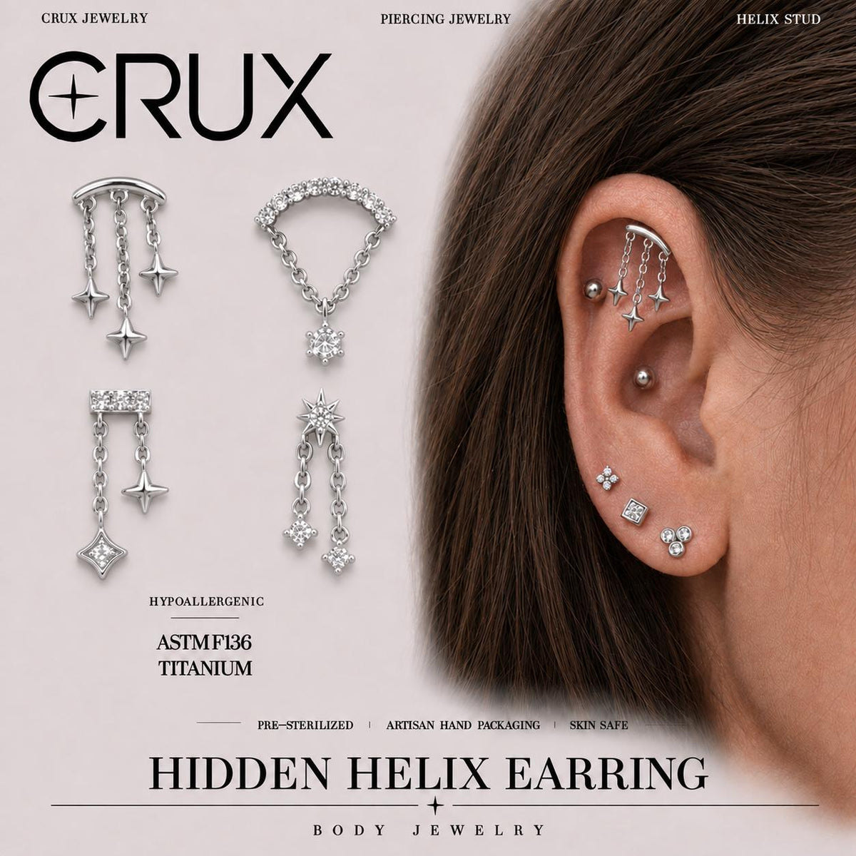 Celestial Crystal Dangle Collection hidden helix jewelry