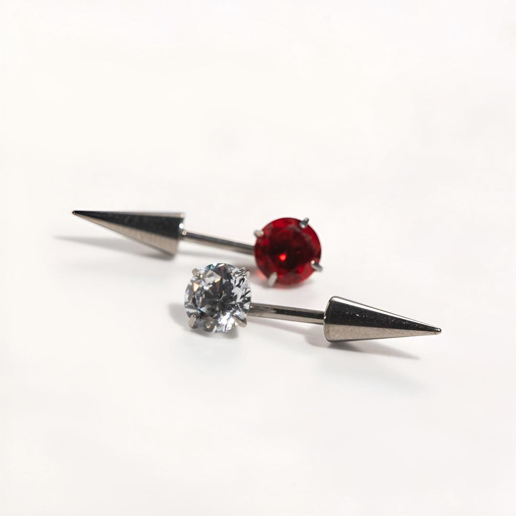 Round CZ & Spike Barbell detail 4