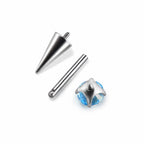 Round CZ & Spike Barbell detail 6