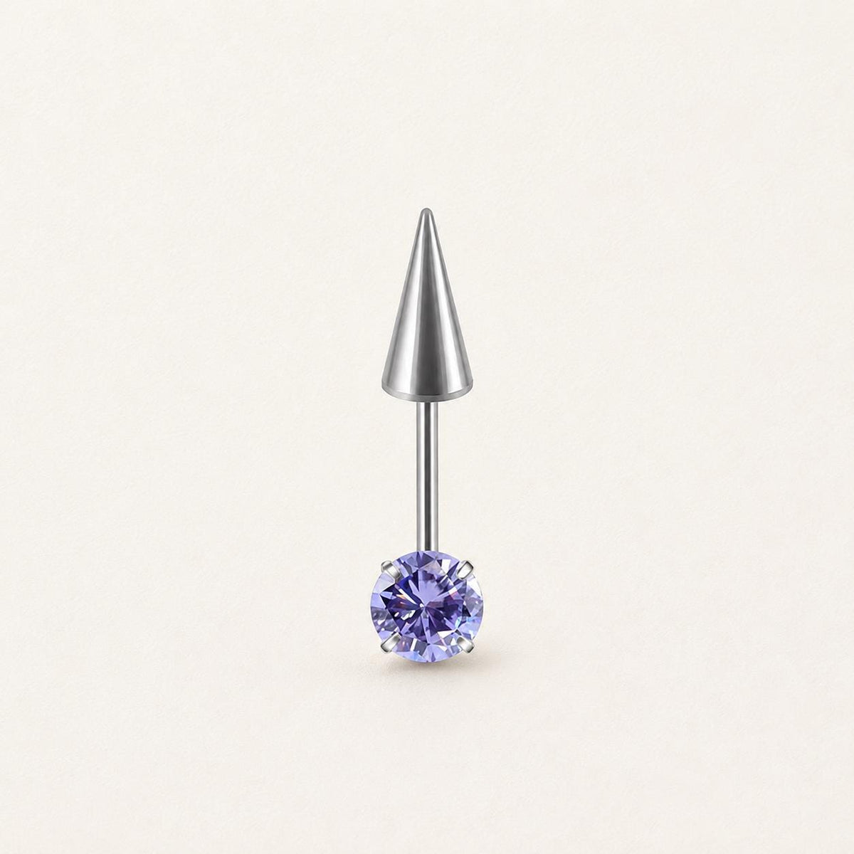 Round CZ & Spike Barbell detail 8