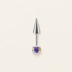Round CZ & Spike Barbell Aurora Prism detail 9