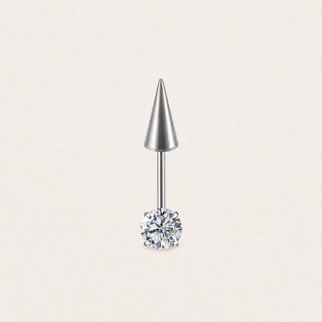 Round CZ & Spike Barbell Diamond Frost detail 11