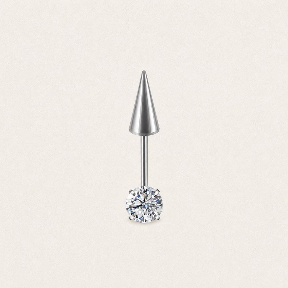 Round CZ & Spike Barbell Diamond Frost detail 11