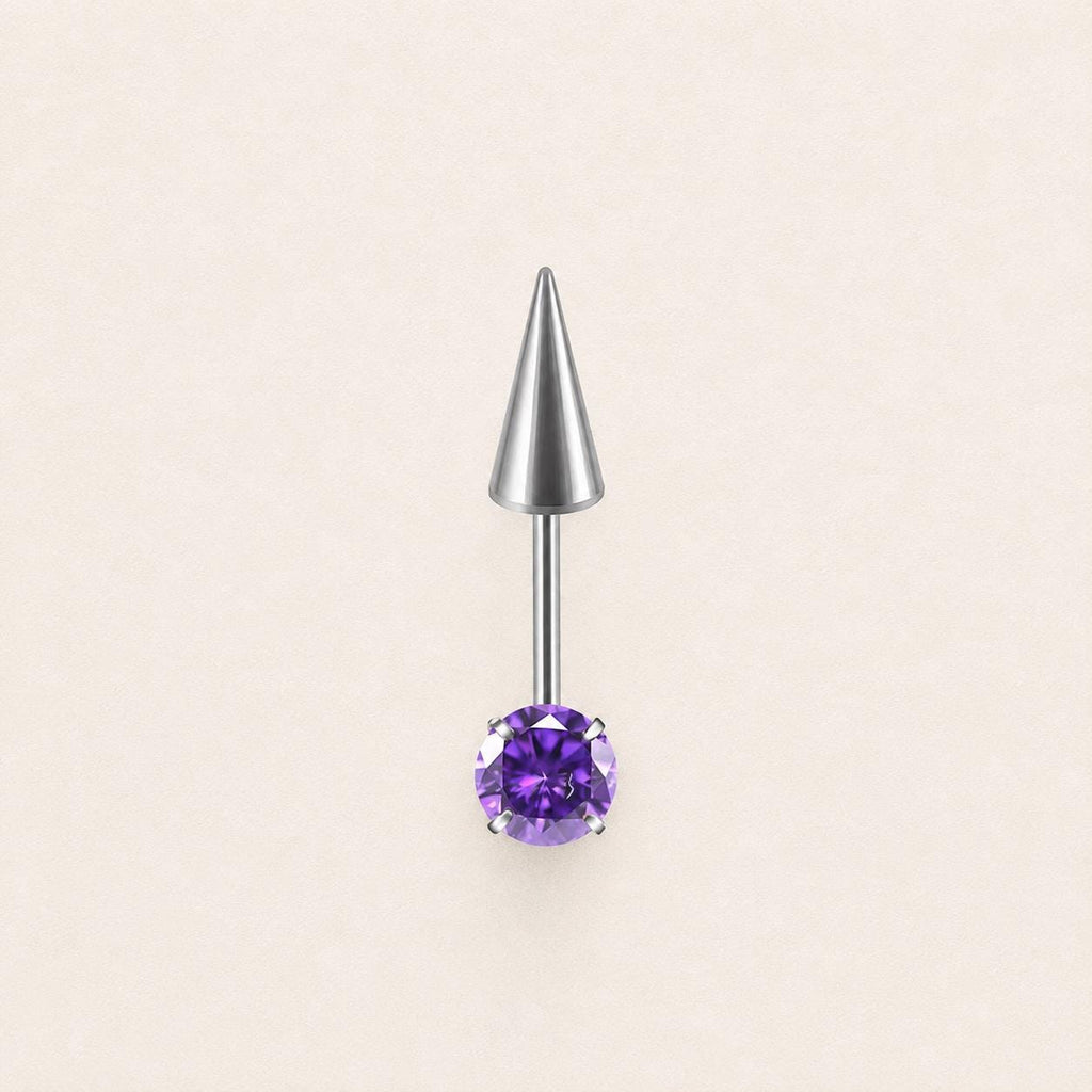 Round CZ & Spike Barbell Violet Dream detail 12
