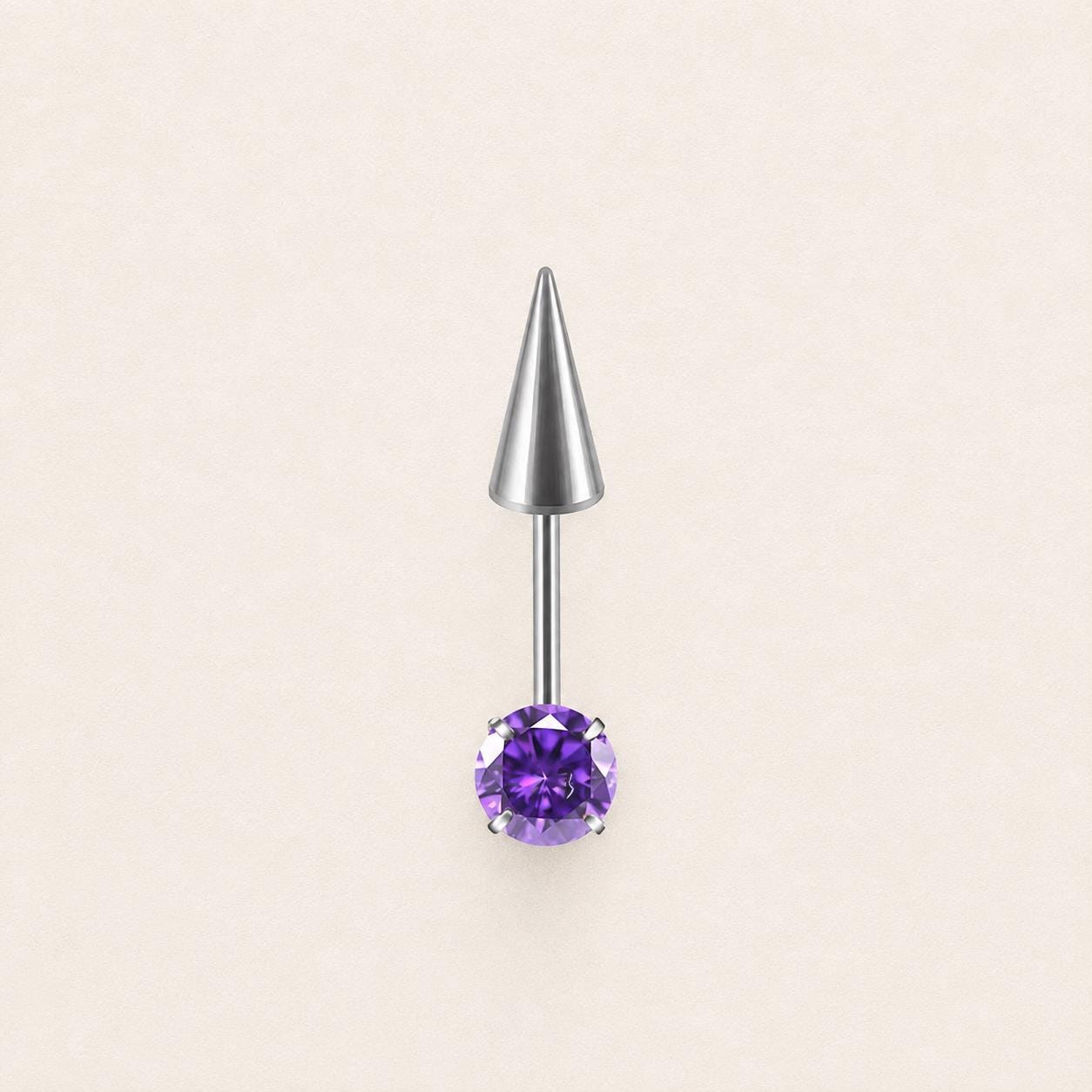 Round CZ & Spike Barbell Violet Dream detail 12