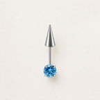 Round CZ & Spike Barbell Ocean Spark detail 14