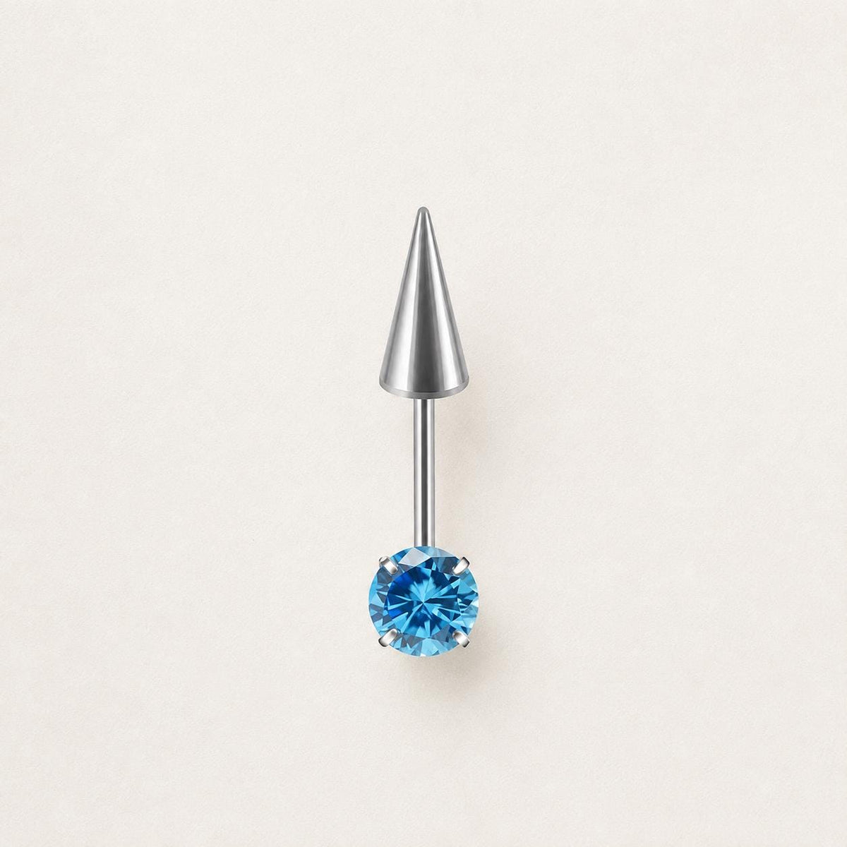 Round CZ & Spike Barbell Ocean Spark detail 14