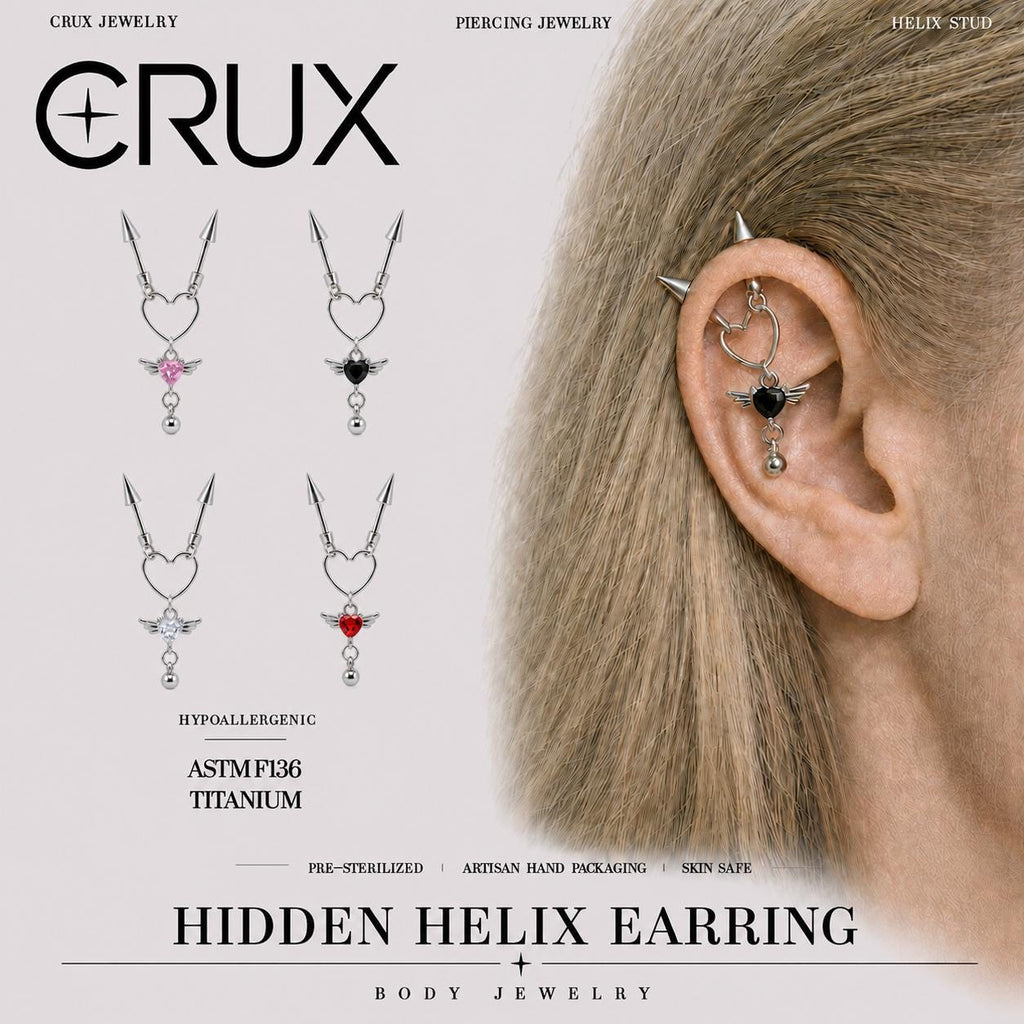 Devil Winged Heart Chain hidden helix jewelry