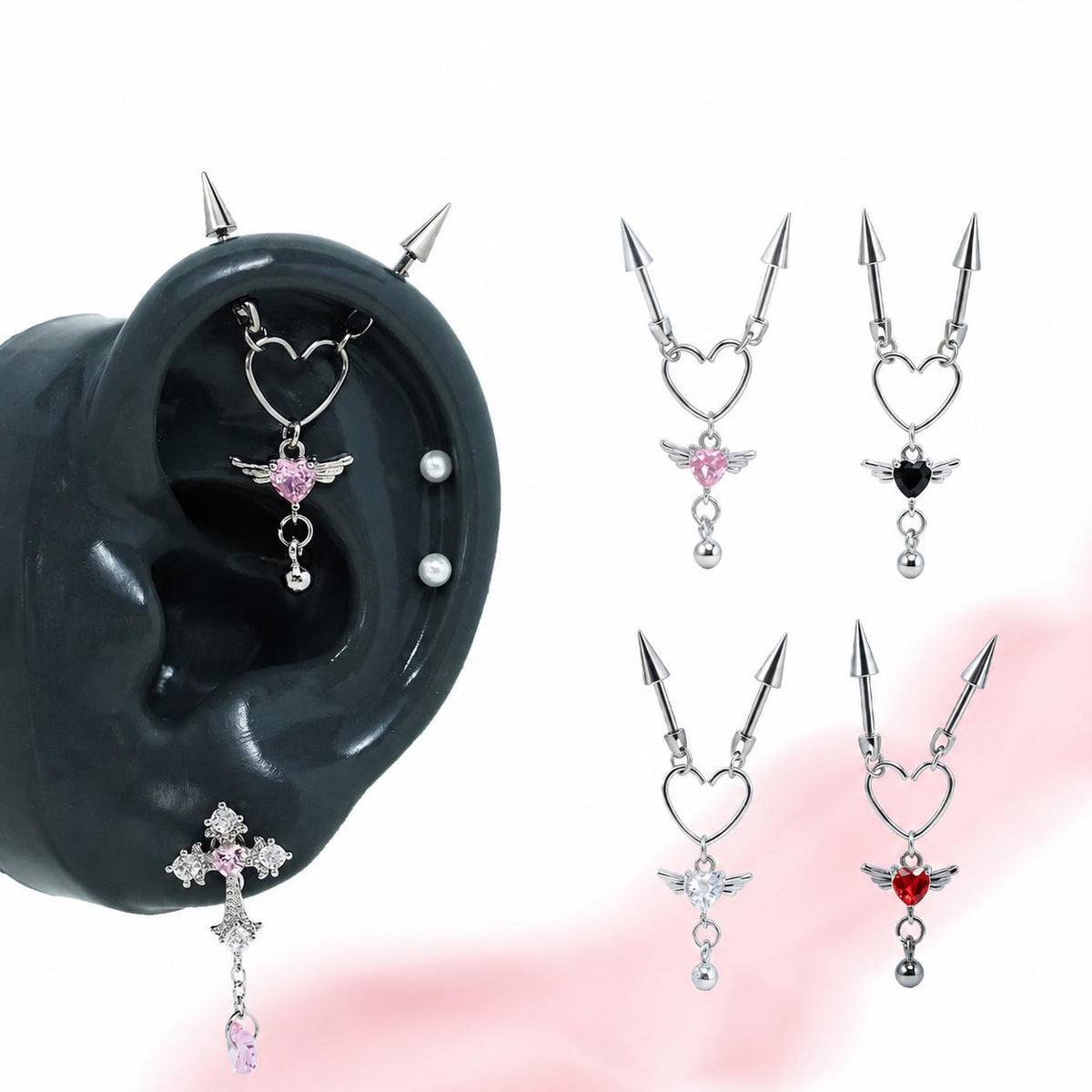 Devil Winged Heart Chain detail 2