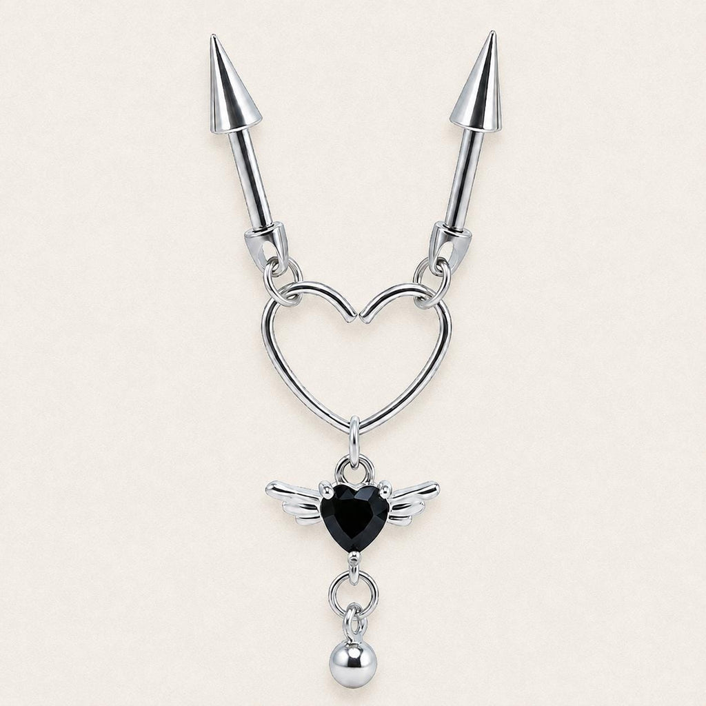 Devil Winged Heart Chain Midnight Devil detail 6