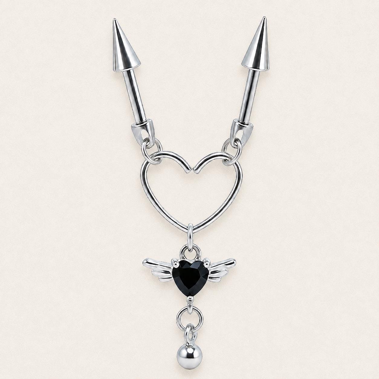 Devil Winged Heart Chain Midnight Devil detail 6