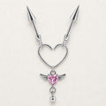 Devil Winged Heart Chain Cupid Wings detail 8