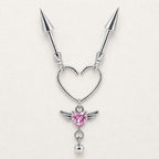 Devil Winged Heart Chain Cupid Wings detail 8