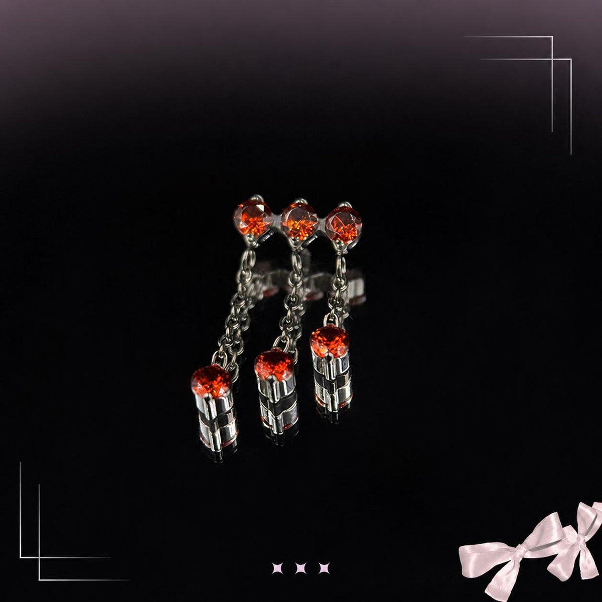 Triple Crystal Chain Tassel detail 5