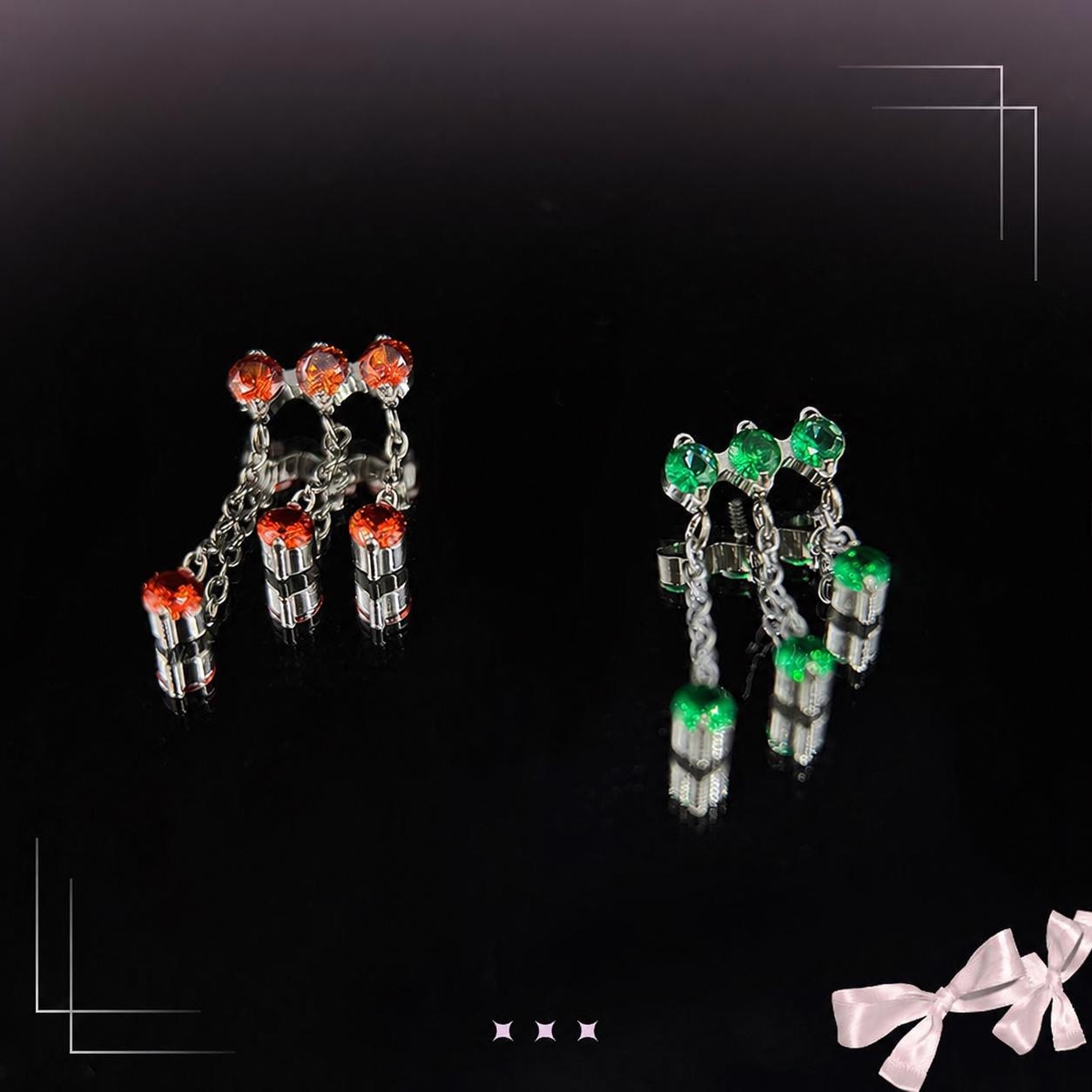 Triple Crystal Chain Tassel detail 7