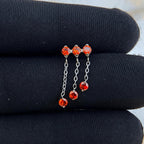 Triple Crystal Chain Tassel Ruby Swing detail 11