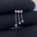 Triple Crystal Chain Tassel Lilac Drift detail 14