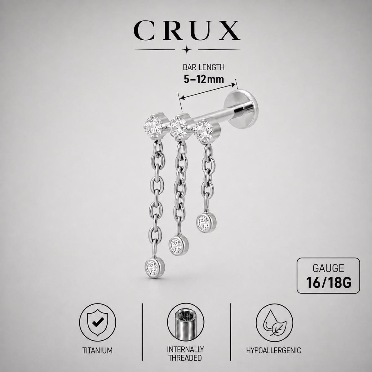 Triple Crystal Chain Tassel detail 15