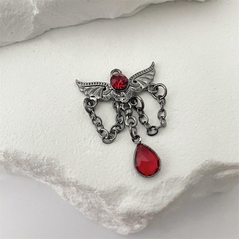 Devil Wing Crystal Dangle Gunmetal｜Crimson Hex detail 12