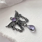 Devil Wing Crystal Dangle Gunmetal｜Amethyst detail 16