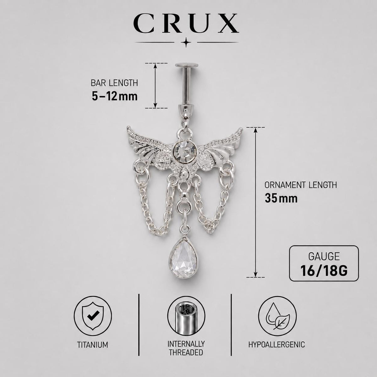 Devil Wing Crystal Dangle detail 17