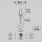Trillion Crystal & Spike Barbell detail 9