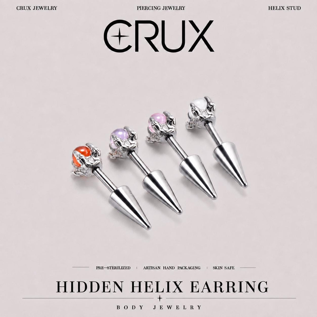 Dragon Claw Orb & Spike Barbell hidden helix jewelry