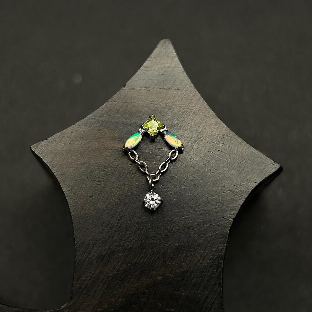 Iridescent Leaf Chain Dangle detail 6