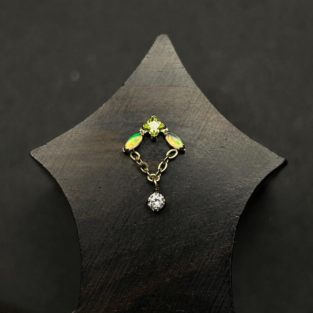 Iridescent Leaf Chain Dangle detail 7
