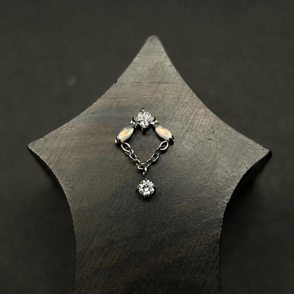 Iridescent Leaf Chain Dangle detail 8