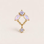 Iridescent Leaf Chain Dangle Lilac Glow detail 10