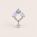 Iridescent Leaf Chain Dangle Lilac Mist detail 11