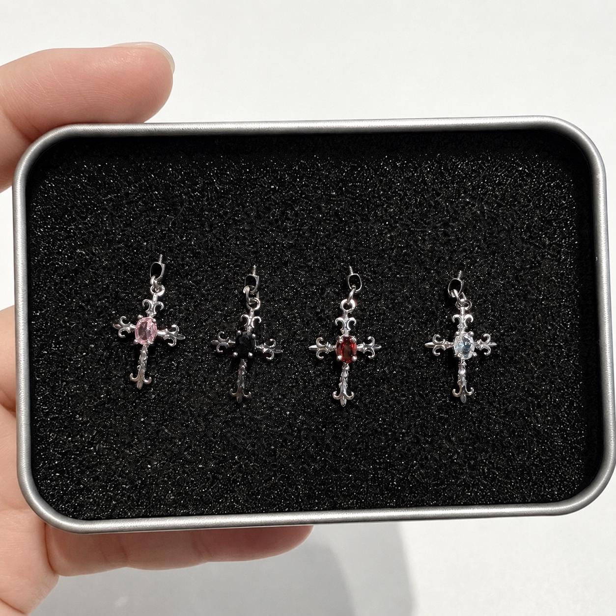 Gothic CZ Cross Dangle detail 3