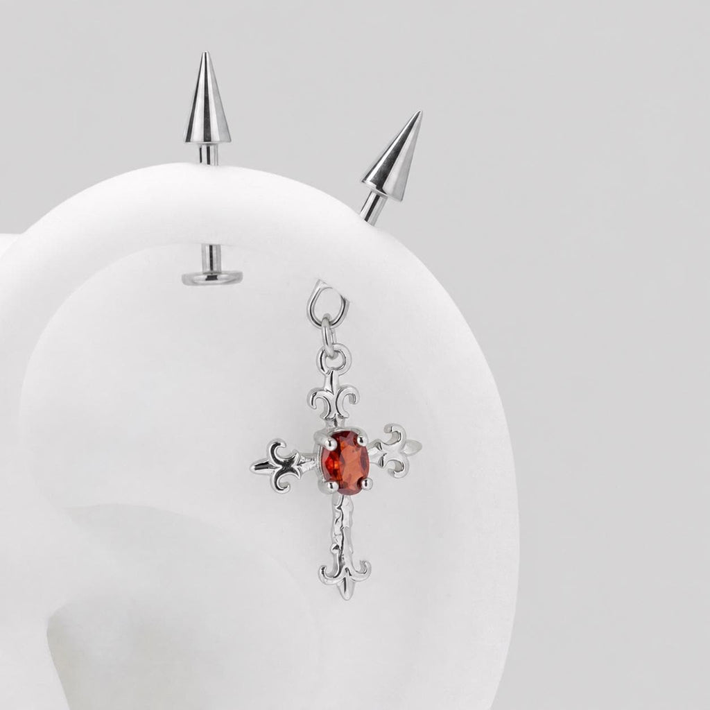 Gothic CZ Cross Dangle detail 4
