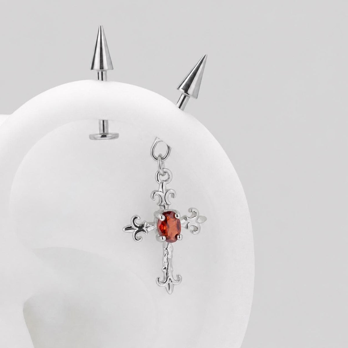 Gothic CZ Cross Dangle detail 4
