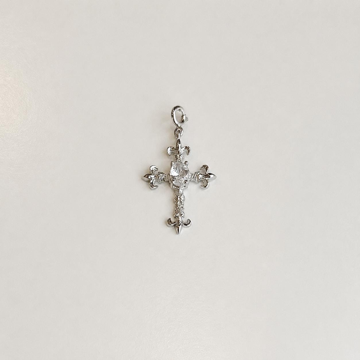 Gothic CZ Cross Dangle detail 5