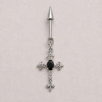 Gothic CZ Cross Dangle Black Omen detail 9