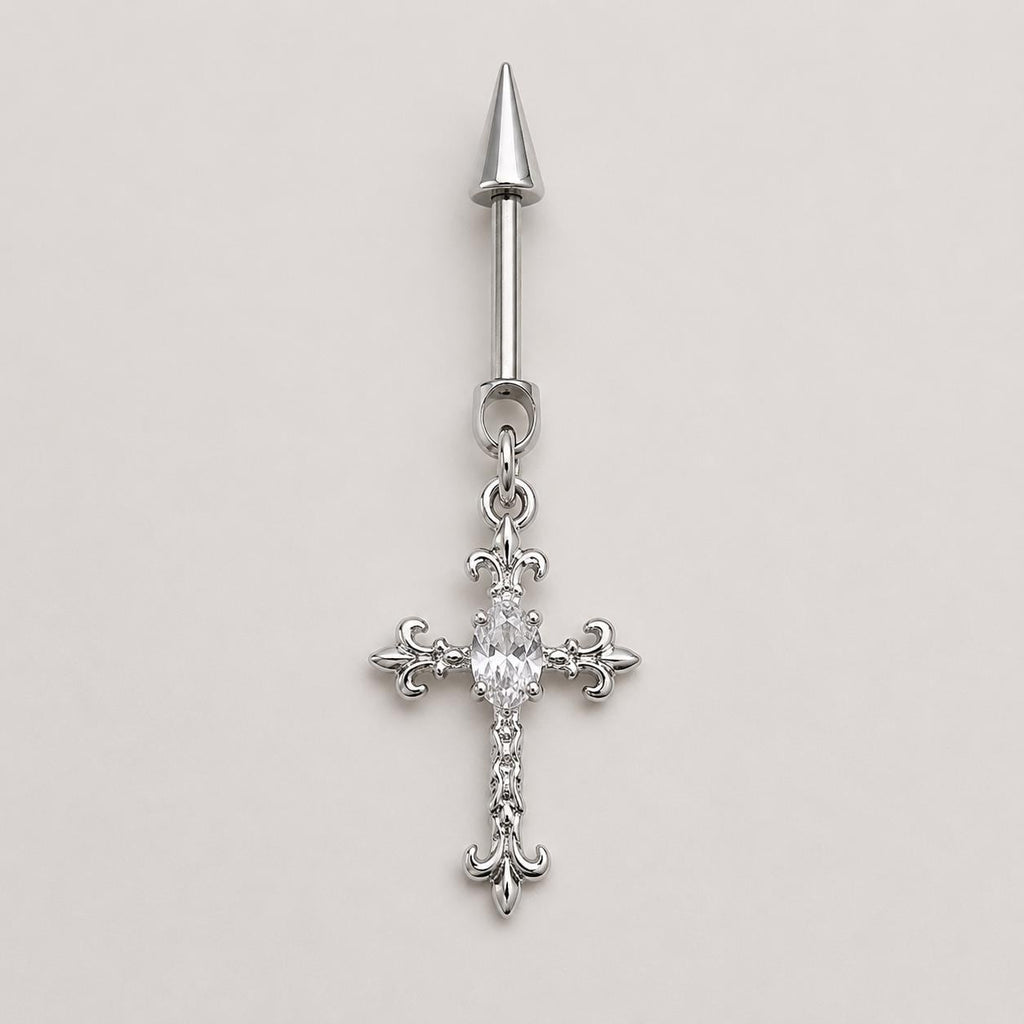 Gothic CZ Cross Dangle Sacred Light detail 10