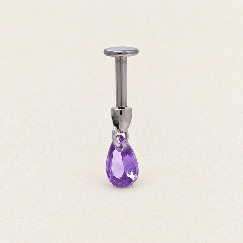 Crystal Dangle Stud Teardrop｜Violet detail 6