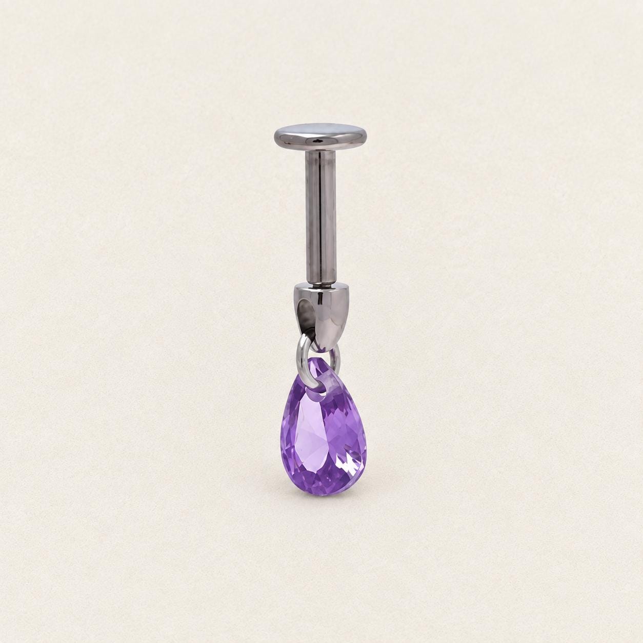 Crystal Dangle Stud Teardrop｜Violet detail 6