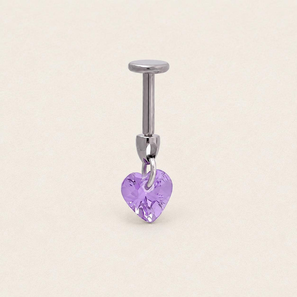 Crystal Dangle Stud Heart｜Violet Spell detail 13