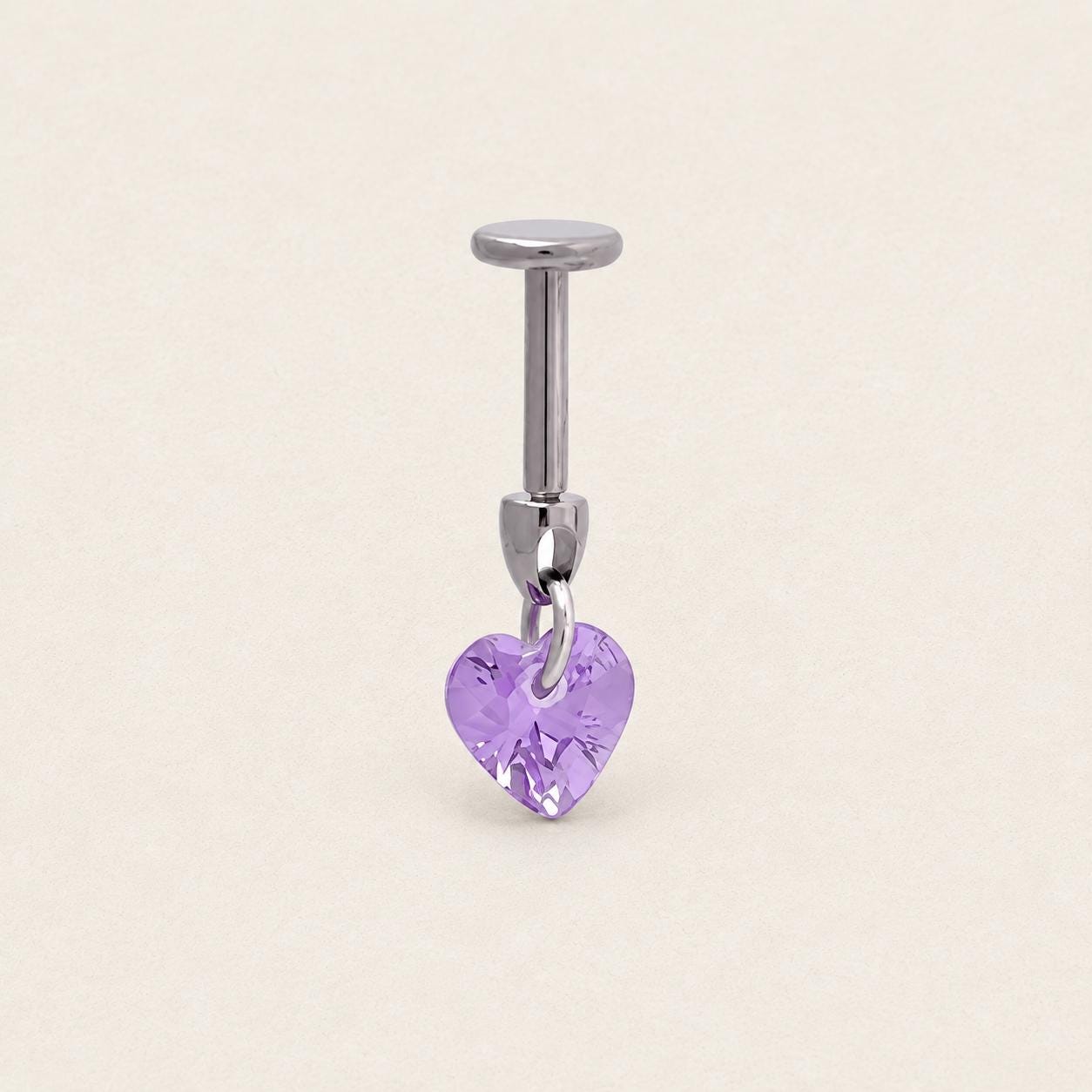 Crystal Dangle Stud Heart｜Violet Spell detail 13