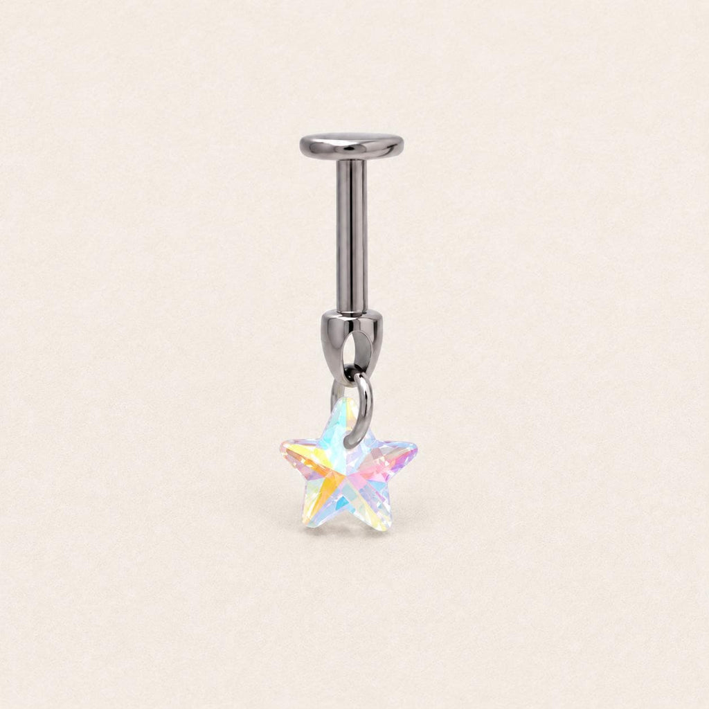 Crystal Dangle Stud Star｜Aurora Glow detail 15
