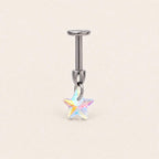 Crystal Dangle Stud Star｜Aurora Glow detail 15