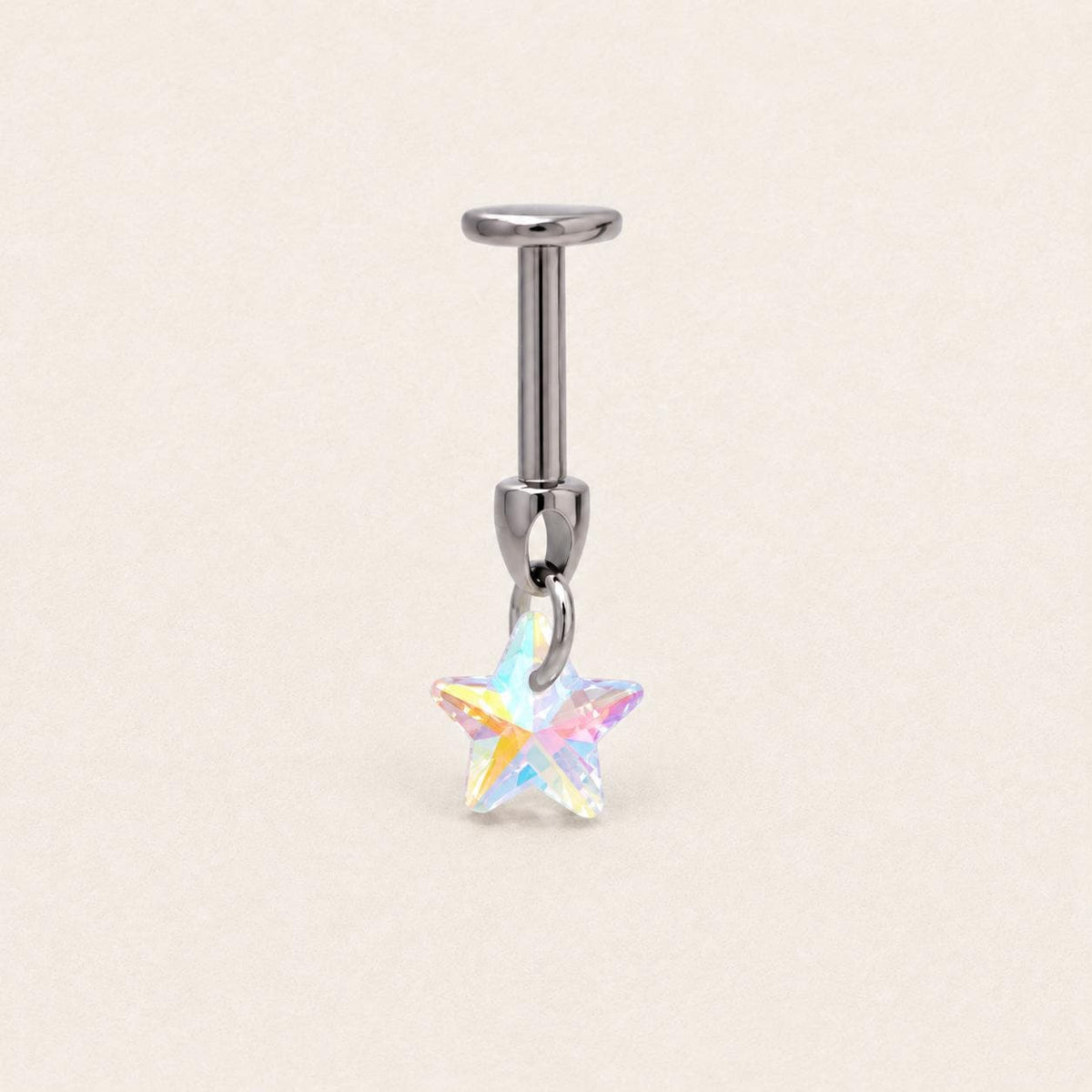 Crystal Dangle Stud Star｜Aurora Glow detail 15