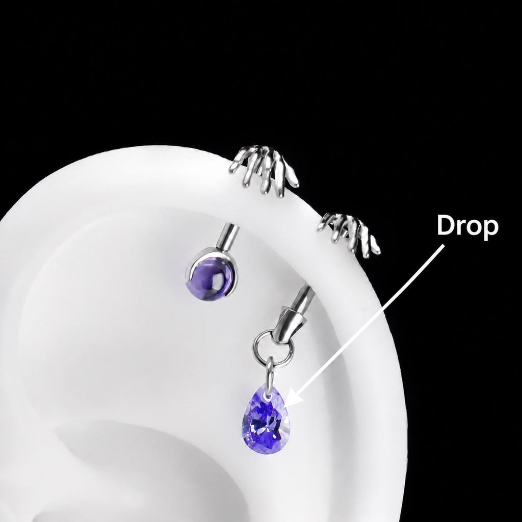 Skeleton Hand Crystal Barbell Drop｜Violet Spell detail 11
