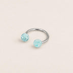 Resin Ball Titanium Horseshoe Ring detail 11