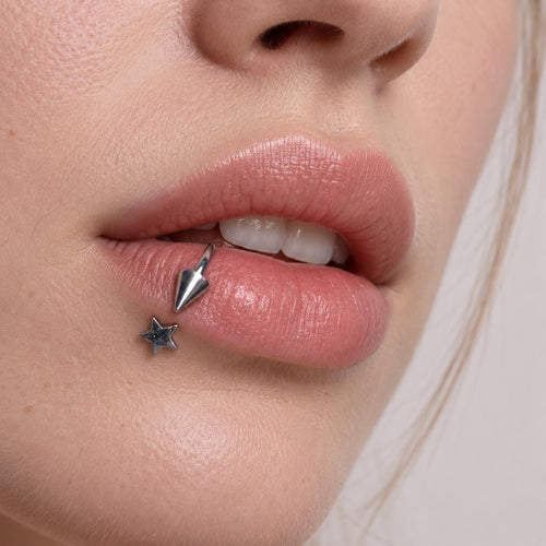 Celestial Star Spike Titanium Horseshoe Ring detail 2